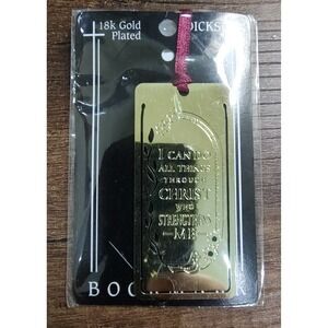 Vtg Dickson's 18k Gold Plated 'I Can Do All Things Through Christ' Bookmark J192